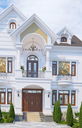 Nhà Biệt Thự Mái Thái 3 Tầng ( Chị Hiền Anh Thái ) - 8,6 x 18,5m , Cần Giuộc , Long An