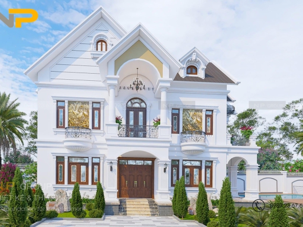 Nhà Biệt Thự Mái Thái 3 Tầng ( Chị Hiền Anh Thái ) - 8,6 x 18,5m , Cần Giuộc , Long An