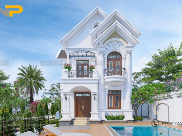 Nhà Biệt Thự Mái Thái 3 Tầng ( Chị Hiền Anh Thái ) - 8,6 x 18,5m , Cần Giuộc , Long An